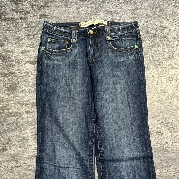 Seven7 Jeans Womens 30x34 Blue Low Rise Bootcut Flare Western Hippie Y2K - Picture 3 of 16